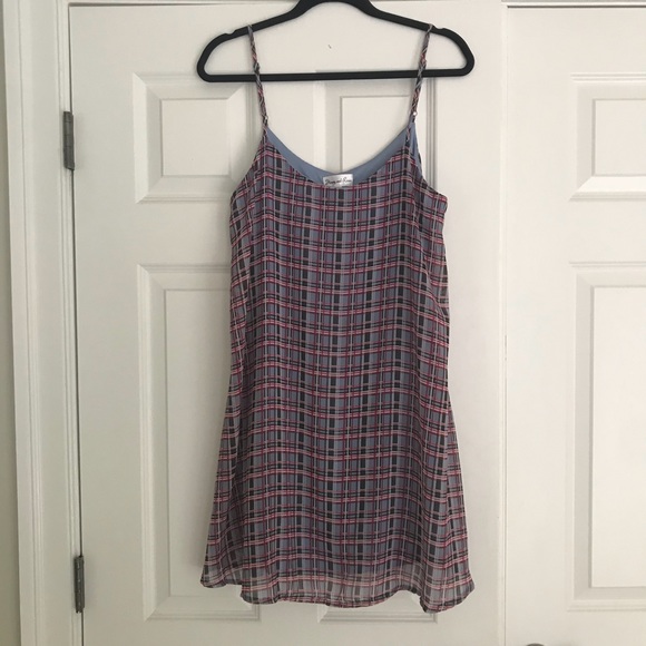 Honey and Rosie A-line mini dress - tank dress - plaid size large - lined - Picture 1 of 3